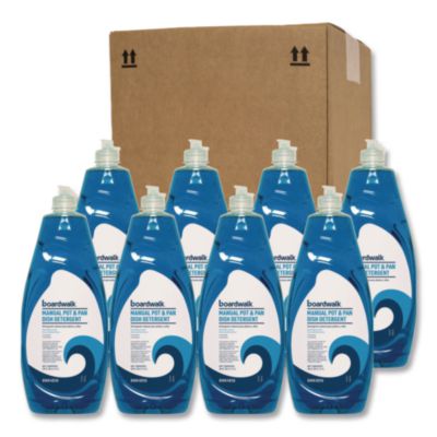 Boardwalk Manual Pot and Pan Dish Detergent, Fresh Breeze Scent, 38 oz Bottle, 8/Carton (4856)