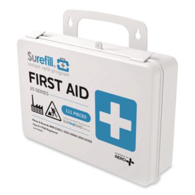 SUREFILL 25 ANSI 2021 A+ First Aid Kit, 111 Pieces, Weatherproof Plastic Case (SF25AW)