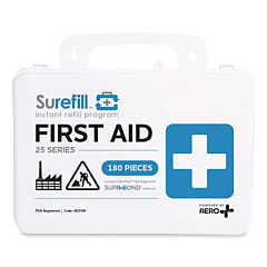 SUREFILL 25 Series All Purpose First Aid Kit, 180 Pieces, Plastic Case (AK25W)