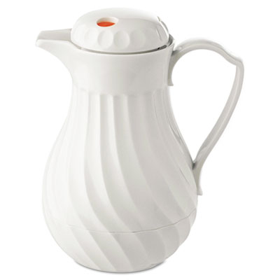 Hormel Poly Lined Carafe, Swirl Design, 40oz Capacity, White (4022)