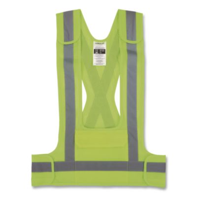 ergodyne GloWear 8142BA Breakaway Type O Class 1 Hi-Vis Safety Vest, Polyester, Small/Medium, Lime (27020)