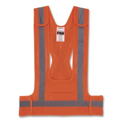 ergodyne GloWear 8142BA Type O Class 1 Breakaway Hi-Vis Safety Vest, Polyester, Small/Medium, Orange (27022)