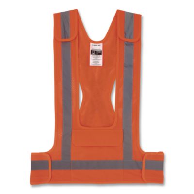 ergodyne GloWear 8142BA Type O Class 1 Breakaway Hi-Vis Safety Vest, Polyester, Large/X-Large, Orange (27023)