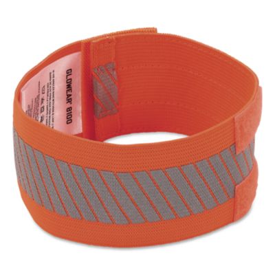 ergodyne GloWear 8100 Hi-Vis Arm/Leg Band with Hook and Loop, Small/Medium, Orange, 2/Pack (29021)
