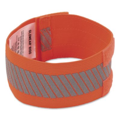 ergodyne GloWear 8100 Hi-Vis Arm/Leg Band with Hook and Loop, Large/X-Large, Orange, 2/Pack (29022)