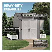 Rubbermaid Storage Shed, 337 cu ft, 7 ft x 7 ft x 8 ft, Brown (2145548)
