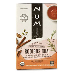 Numi Organic Teas and Teasans, 1.71 oz, Rooibos Chai, 18/Box (10200)