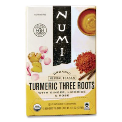 Numi Turmeric Tea, Three Roots, 1.42 oz Bag, 12/Box (10550)