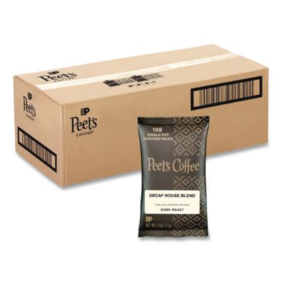 Peet's Coffee & Tea Coffee Portion Packs, House Blend, Decaf, 2.5 oz Frack Pack, 18/Box (504913)