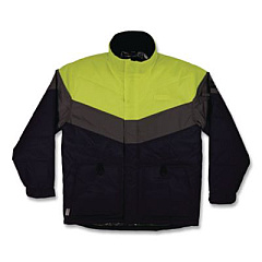 ergodyne N-Ferno 6464 Insulated Freezer Jacket with AmpliFIRE Heat Reflective Lining, Medium, Navy (41133)
