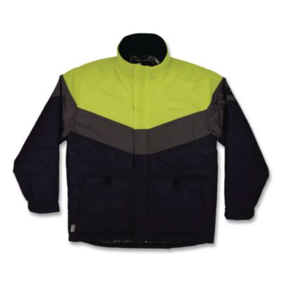 ergodyne N-Ferno 6464 Insulated Freezer Jacket with AmpliFIRE Heat Reflective Lining, X-Large, Navy (41135)