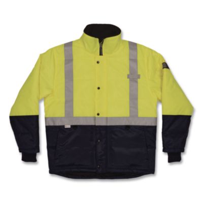 ergodyne N-Ferno 6478 Class 2 Hi-Vis Freezer Jacket, 4X-Large, Lime (41278)