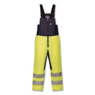 ergodyne N-Ferno 6479 Hi-Vis Freezer Bib Overalls, Large, Lime (41284)