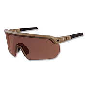 ergodyne Skullerz AEGIR Color Enhance Anti-Scratch Anti-Fog Safety Glasses, Matte Desert Half Frame, High Contrast Bronze Single Lens (55220)