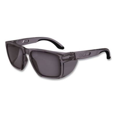 ergodyne Skullerz SIXTEN Anti-Scratch Enhanced Anti-Fog Safety Glasses with Side Shields, Smoke Full Frame, Smoke Dual Lens (58211)