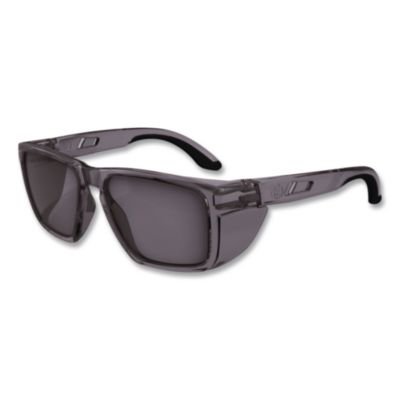 ergodyne Skullerz SIXTEN Anti-Scratch Anti-Fog Safety Glasses with Side Shields, Smoke Full Frame, Polarized G15 Green Dual Lens (58260)