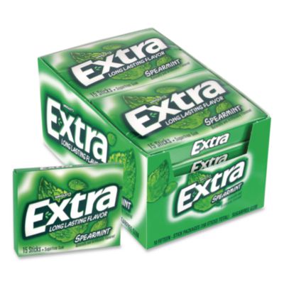 Wrigley's Extra Spearmint Sugar-Free Gum, Spearmint, 15 Sticks/Pack, 10 Packs/Carton (22002638)