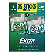 Wrigley's Extra Polar Ice and Spearmint Sugar-Free Gum Variety Pack, Polar Ice/Spearmint, 35 Sticks/Pack, 8 Packs/Carton (22002644)