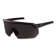 ergodyne Skullerz AEGIR Color Enhancing Anti-Scratch Anti-Fog Safety Glasses, Matte Black Half Frame, High Contrast Smoke Single Lens (55221)