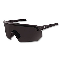 ergodyne Skullerz AEGIR Color Enhancing Safety Glasses, Matte Black Half Frame, High Contrast Smoke Shade 2 VLT Single Lens (55201)