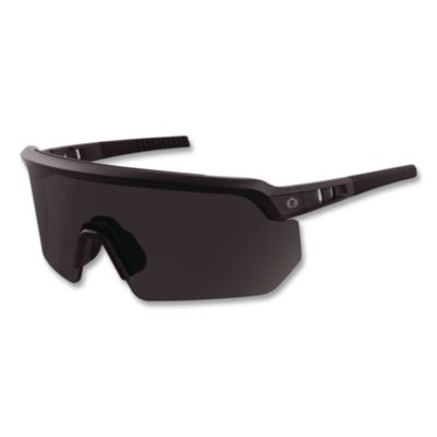 ergodyne Skullerz AEGIR Color Enhancing Safety Glasses, Matte Black Half Frame, High Contrast Smoke Shade 2 VLT Single Lens (55201)