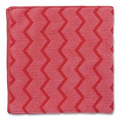 Rubbermaid Commercial HYGEN Microfiber Cleaning Cloths, 16 x 16, Red, 12/Carton (Q620RED)