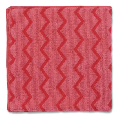 Rubbermaid Commercial HYGEN Microfiber Cleaning Cloths, 16 x 16, Red, 12/Carton (Q620RED)