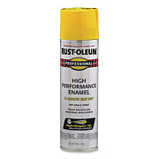 Rust-Oleum Professional Spray Paint, Gloss Yellow, 15 oz Aerosol Can, 6/Carton (7543838CT)