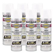 Rust-Oleum Professional Spray Paint, Gloss White, 15 oz Aerosol Can, 6/Carton (7592838CT)