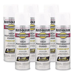 Rust-Oleum Professional Spray Paint, Gloss White, 15 oz Aerosol Can, 6/Carton (7592838CT)