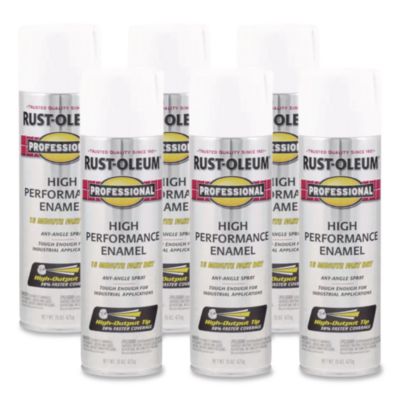 Rust-Oleum Professional Spray Paint, Gloss White, 15 oz Aerosol Can, 6/Carton (7592838CT)