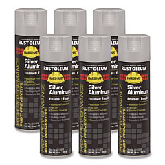 Rust-Oleum Hard Hat High Performance V2100 System Rust Preventive Enamel Spray Paint, Gloss Silver Aluminum, 15 oz Aerosol Can, 6/Carton (V2115838CT)