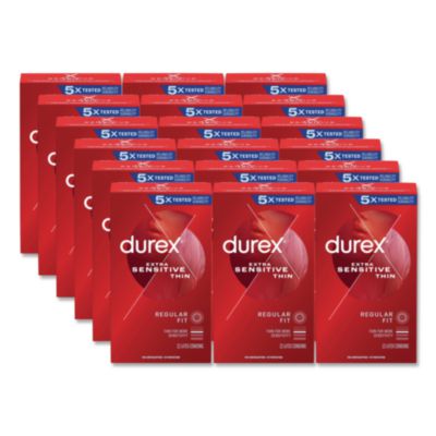Durex Extra Sensitive Condoms, Natural, 12/Box, 18 Boxes/Carton (30271CT)