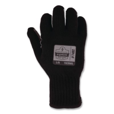 ergodyne ProFlex 7402 Thermal Knit Cooler Gloves, 10" Long, Small (7), Black (10612)
