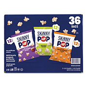 SkinnyPop Popcorn Variety Snack Pack, 0.5 oz Bag, 36 Bags/Carton (22001049)