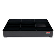 Amenity Organizer for all Rubbermaid Commercial Full Size and Compact Housekeeping Carts, 11 Sections, 18.75 x 3.62, Black (2124078)