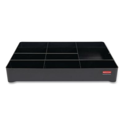 Amenity Organizer for all Rubbermaid Commercial Full Size and Compact Housekeeping Carts, 11 Sections, 18.75 x 3.62, Black (2124078)