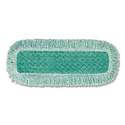 Rubbermaid Commercial Dust Pad with Fringe, Microfiber, 18" Long, Green, 6/Carton (Q418GNCT)