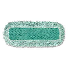 Rubbermaid Commercial Dust Pad with Fringe, Microfiber, 18" Long, Green, 6/Carton (Q418GNCT)