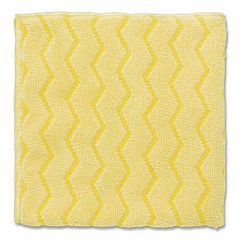 Rubbermaid Commercial Reusable Cleaning Cloths, Microfiber, 16 x 16, Yellow, 12/Carton (Q610)