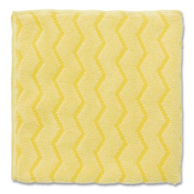 Rubbermaid Commercial Reusable Cleaning Cloths, Microfiber, 16 x 16, Yellow, 12/Carton (Q610)