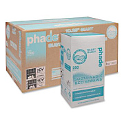 phade Marine Biodegradable Straws, 10.25", PHA, Ocean Blue, Wrapped, 250/Box, 8 Boxes/Carton (511168)