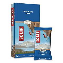 CLIF Bar Energy Bar, Chocolate Chip, 2.4 oz, 12/Box (160004)