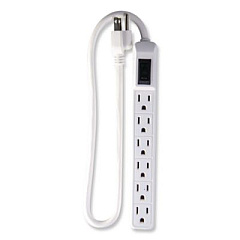 GoGreen Power 6 Outlet Mini Surge Protector, 2 ft Cord, 160 J, White (GG16103MIN)