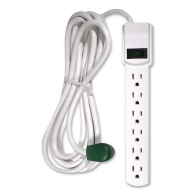 GoGreen Power 6 Outlet Surge Protector, 12 ft Cord, 250 J, White (GG16103M12)
