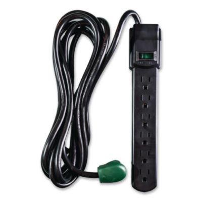 GoGreen Power 6 Outlet Surge Protector, 12 ft Cord, 250 J, Black (GG16103M12BK)