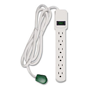 GoGreen Power 6 Outlet Surge Protector, 6 ft Cord, 250 J, White (GG16106MS)