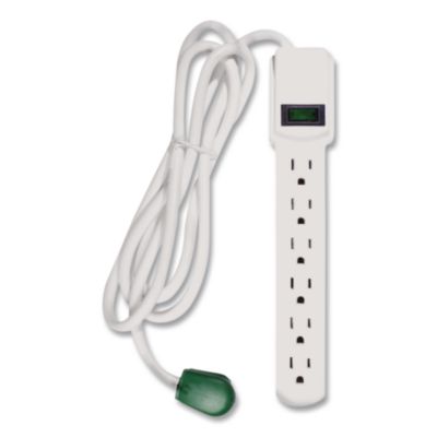 GoGreen Power 6 Outlet Surge Protector, 6 ft Cord, 250 J, White (GG16106MS)