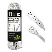 GoGreen Power 3 Outlet Indoor Extension Cord, 8 ft, 13 A, White (GG19608)