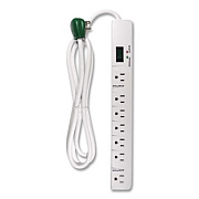 GoGreen Power 7 Outlet Surge Protector, 6 ft Cord, 1,200 J, White (GG17636)